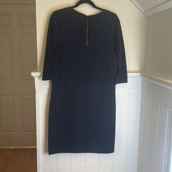 Boden Blue Wool Blend Dress with Jeweled Neck Detail size 6 - Picture 6 of 6